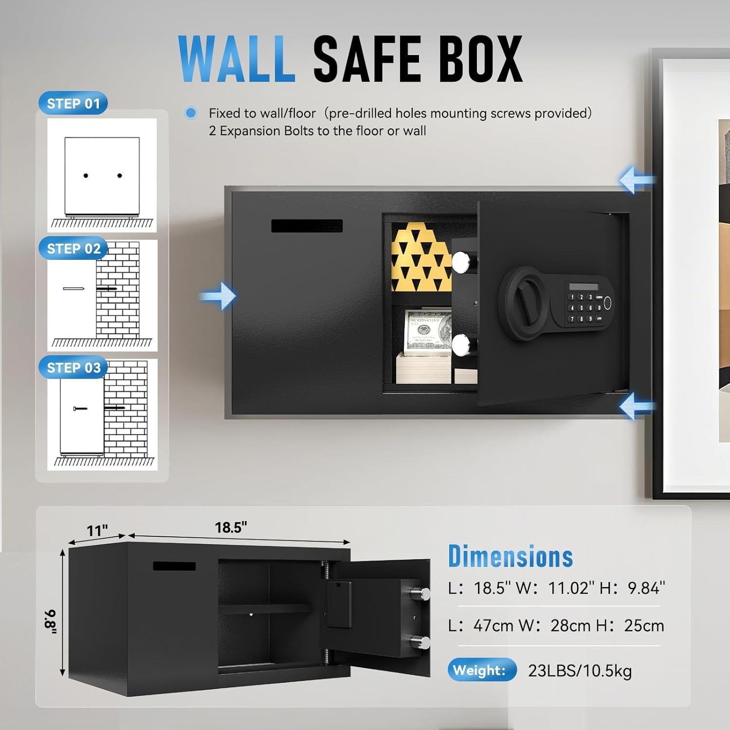 1.2 cuft Waterproof Safe Deposit Box 25 - KaerWorld