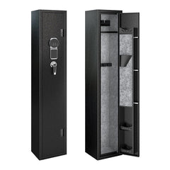 KaerWorld Gun Safes with 180-Degree Full Access Door and Removable Shelf for 2 Home Rifles and Pistols Digital Quick Access Electronic Firearm Safe with Pistol Rack and Ammunition Storage Shelves