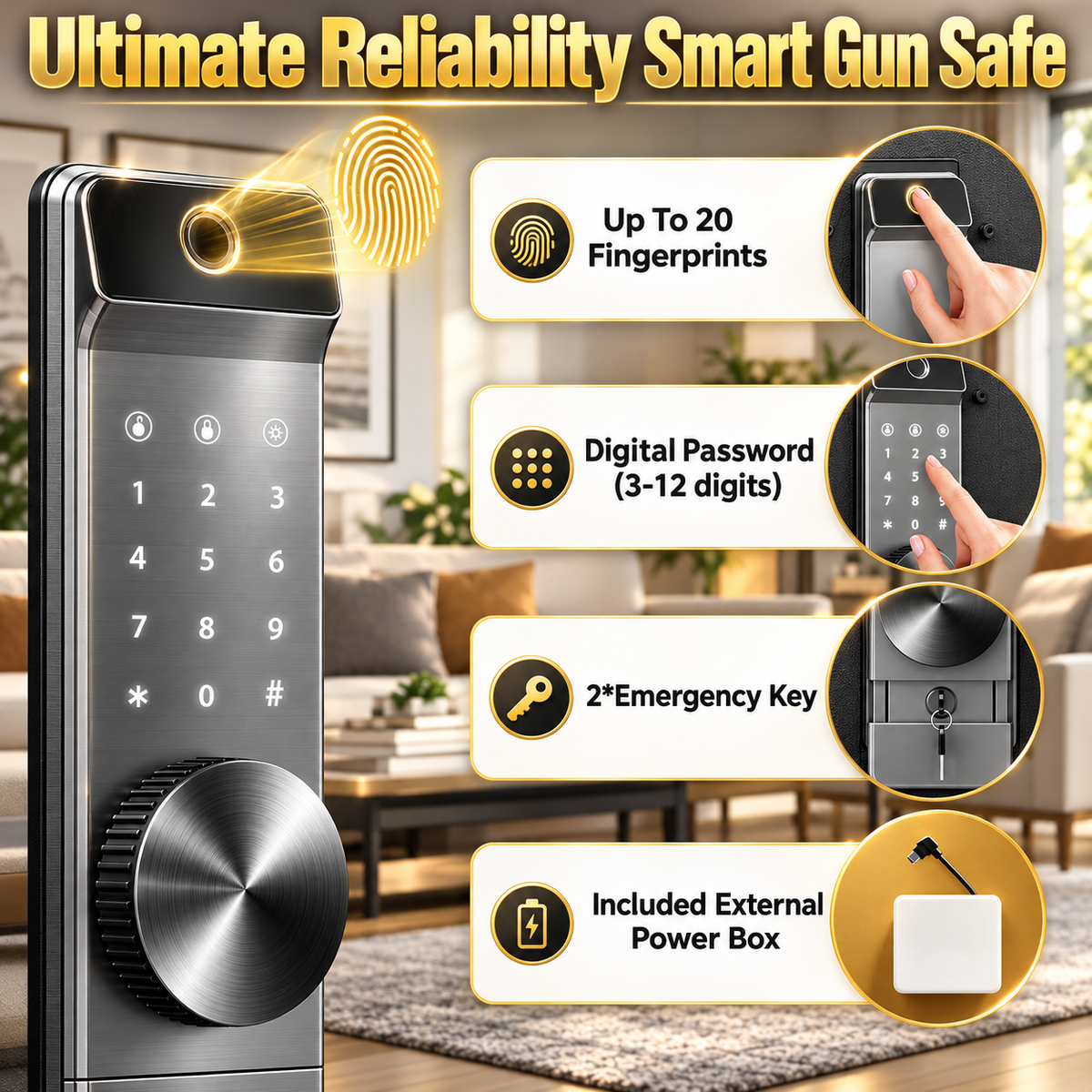 【Special Offer】KAER 20-24 Large Gun Safe With Fingerprint