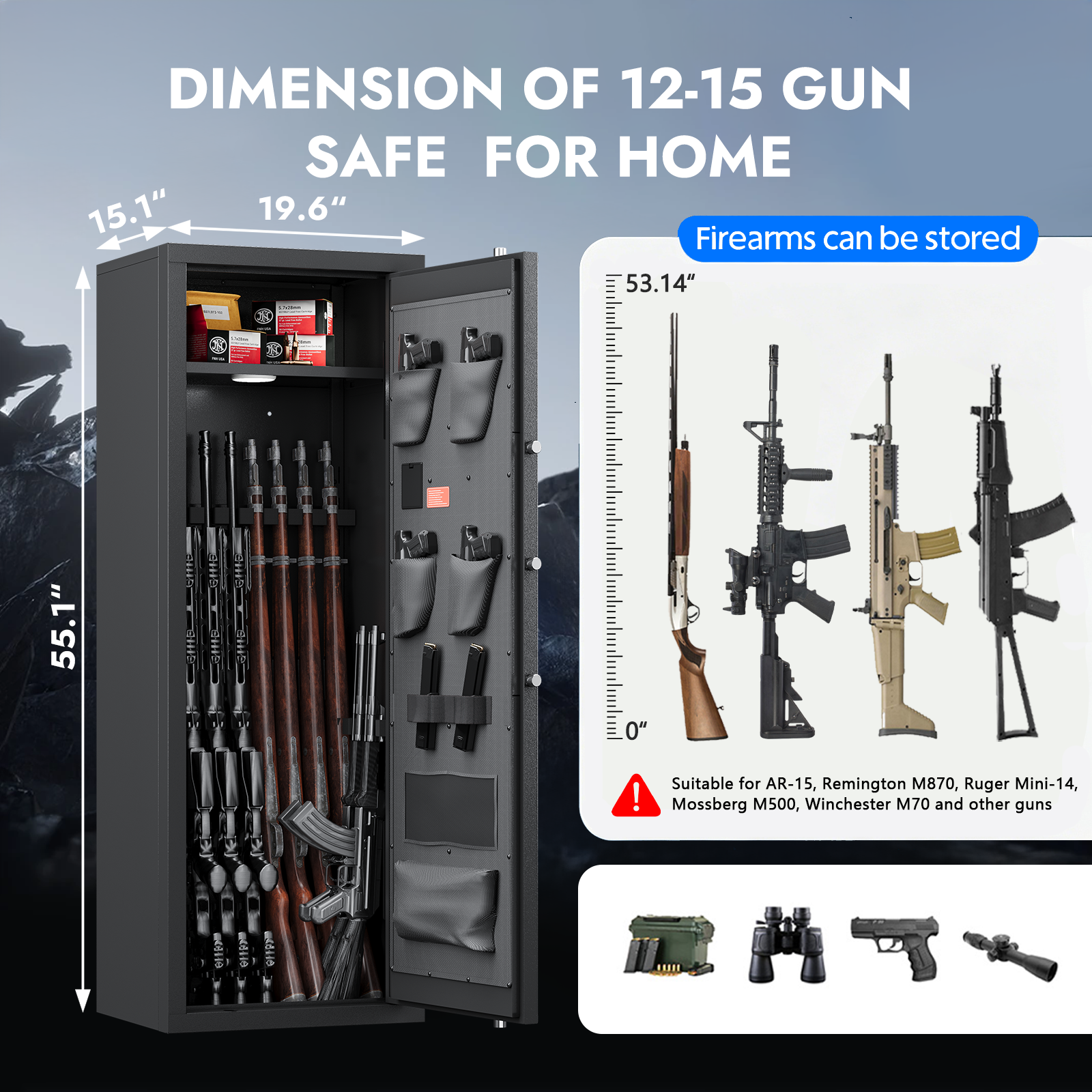 KAER 10-12 Gun Safe 1400MD Rivet Design