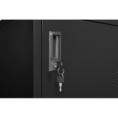 6-Door Employee Storage Locker, Metal Lockers for Office, Gym, School, and Homewith Card Slot (Black)