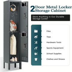 KaerWorld Metal Cabinet for Home & Office - Lockable Steel Locker with Door, 54" Height, for Gym, School, Garage, and Office Use