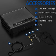 KaerWorld Pistol Safe Series - Compact Gun Safe for Pistols, Quick Access Electronic Lock and Secure Storage A3