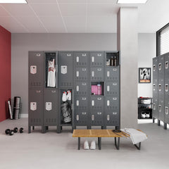 KaerWorld Metal Cabinet for Home & Office - Lockable Steel Locker with Door, 54" Height, for Gym, School, Garage, and Office Use