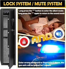 KaerWorld 4-5 Gun Safes,Gun Safe for Rifles and Pistols,Shotgun Rifle Safe,Gun Safes for Rifle and Shotguns,Long Gun Cabinets With Fingerprint/Digital Keypad/Removable Shelf for Rifles Safes