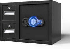 Safe, Biometric Electronic Lock, Digital Security With Drop Safe, 1.7 Cubic Feet Home Box, Secure Cash, Jewelry, Gun, Id Documents (14 * 19.5 * 12 inch)