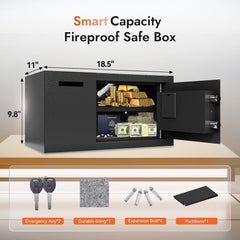Safe, Biometric Electronic Lock, Digital Security With Drop Safe, 1.7 Cubic Feet Home Box, Secure Cash, Jewelry, Gun, Id Documents (14 * 19.5 * 12 inch)