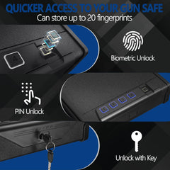 KaerWorld Pistol Safe Series - Compact Gun Safe for Pistols, Quick Access Electronic Lock and Secure Storage A3
