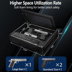 KaerWorld Pistol Safe Series - Compact Gun Safe for Pistols, Quick Access Electronic Lock and Secure Storage A3