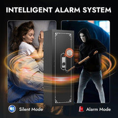 KAER 10-14 Gun Safe, Gun Safe for Rifles and Pistols, Biometric Gun Safe, Fingerprint Gun Safes Large Rifle Safe, Gun Cabinet with Adjustable Shelves and Locking Built-in Cabinet