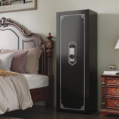 KAER 10-14 Gun Safe, Gun Safe for Rifles and Pistols, Biometric Gun Safe, Fingerprint Gun Safes Large Rifle Safe, Gun Cabinet with Adjustable Shelves and Locking Built-in Cabinet