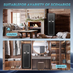 KAER Gun Safe for Rifles and Pistols 10-12 Fingerprint Gun Safe Biometric Gun Safes for Rifles with Adjustable Gun Racks Gun Safes for Shotguns with Adjustable Shelves Heavy Duty Rifle Safes for Home