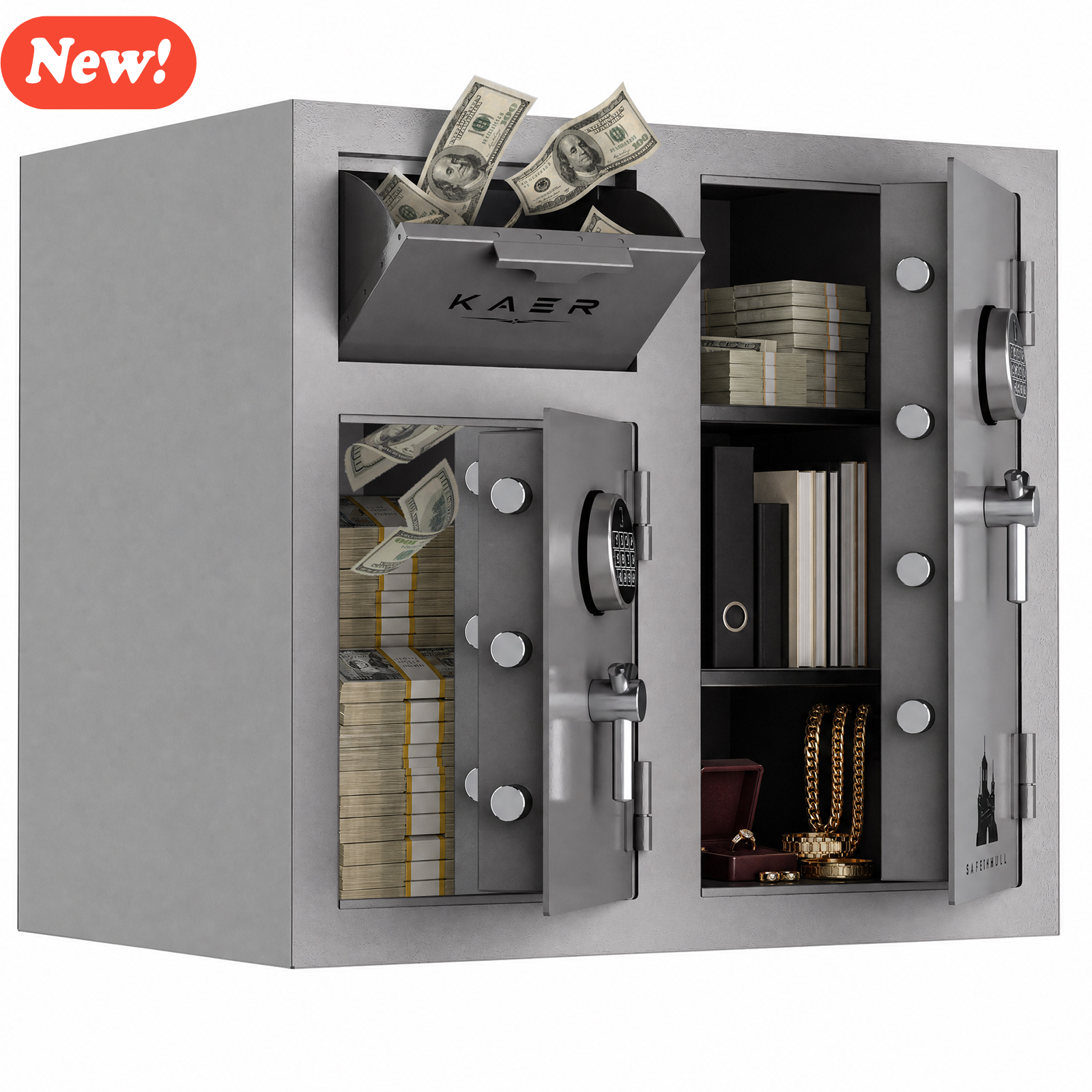 Heavy Duty 10.2 CuFt Commercial Drop Safe – Dual Deposit & Storage Design