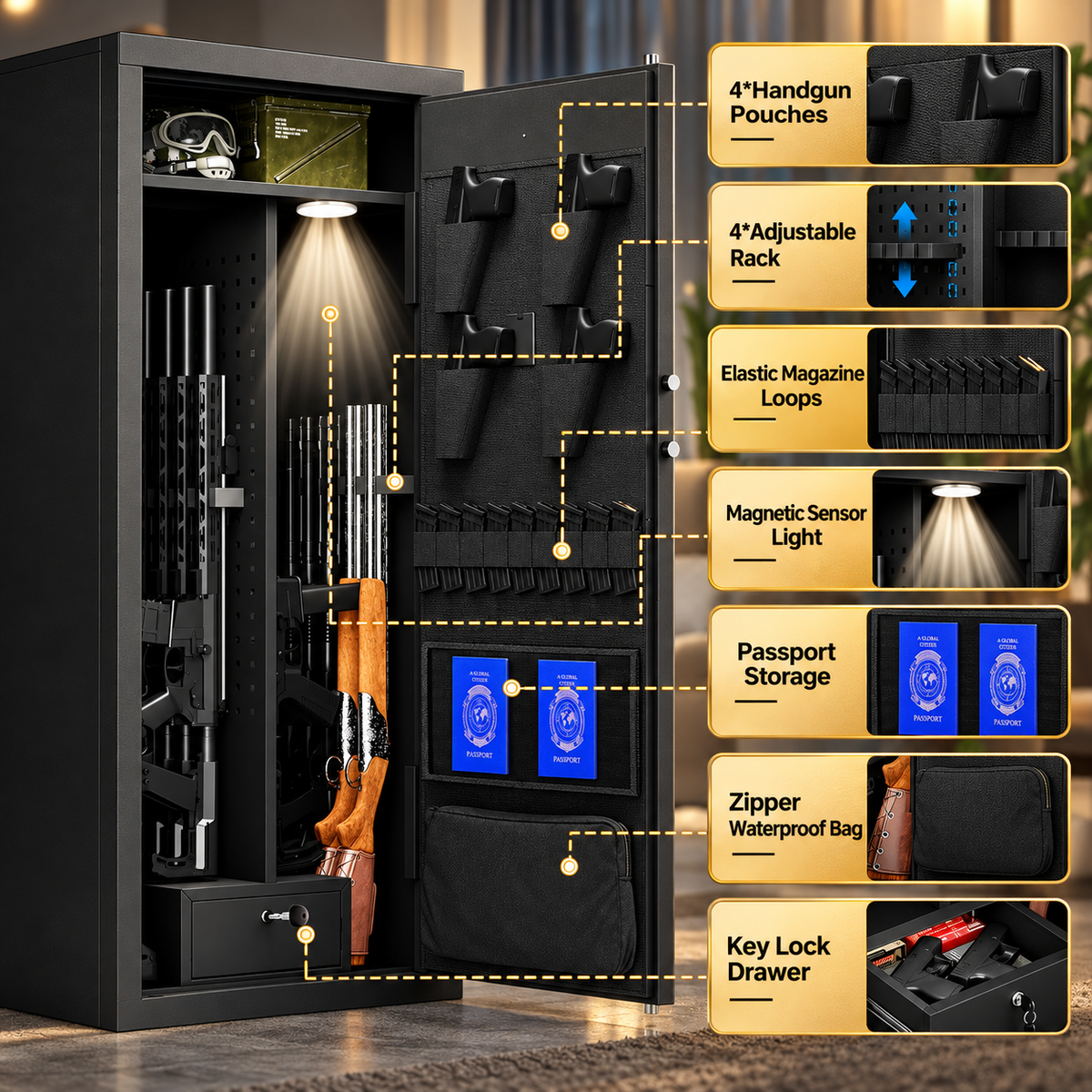 【Special Offer】KAER 20-24 Large Gun Safe With Fingerprint