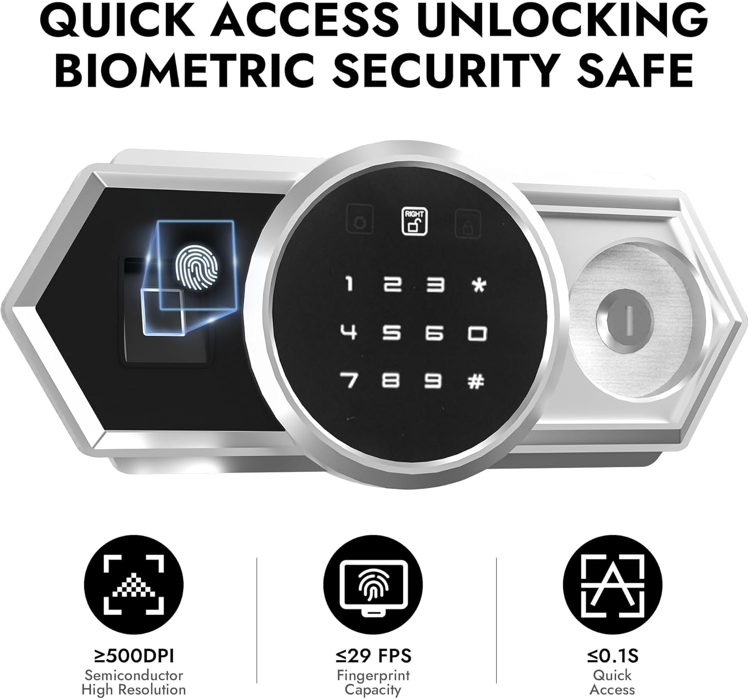 Heavy - Duty Pistol Jewelry Safe Box Fingerprint - KaerWorld