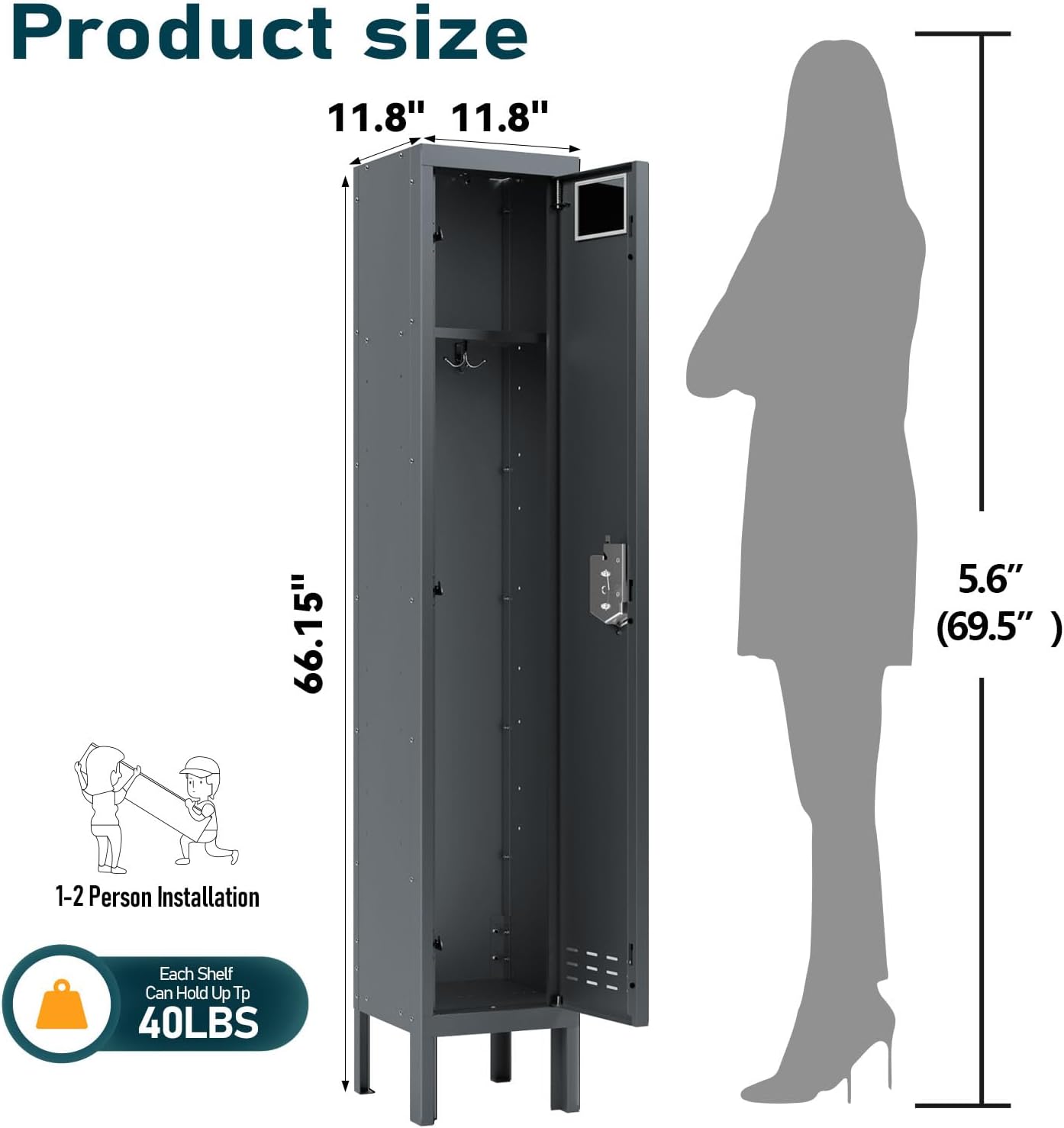 Kaer 1 - 5 Door Metal Locker - KaerWorld