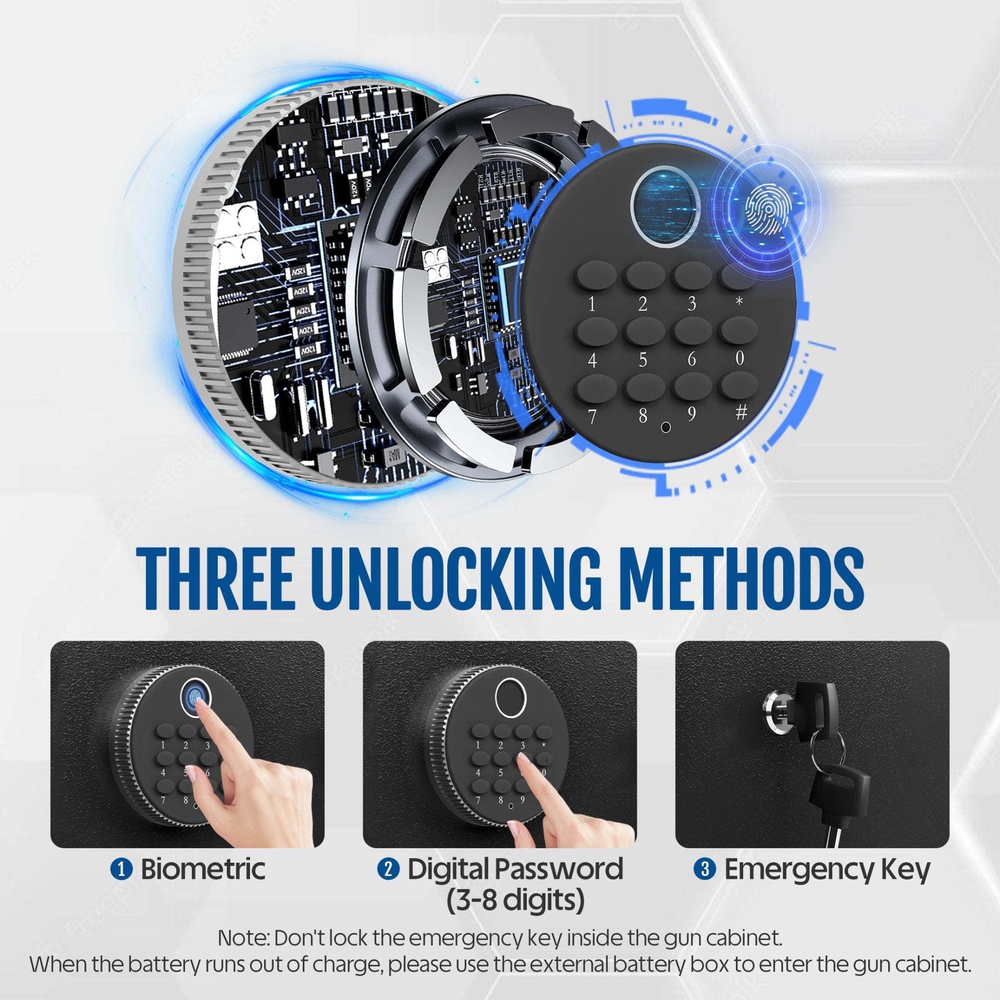 Kaer 10 - 12 Fingerpint Gun Safe Cabinet 1350 - KaerWorld