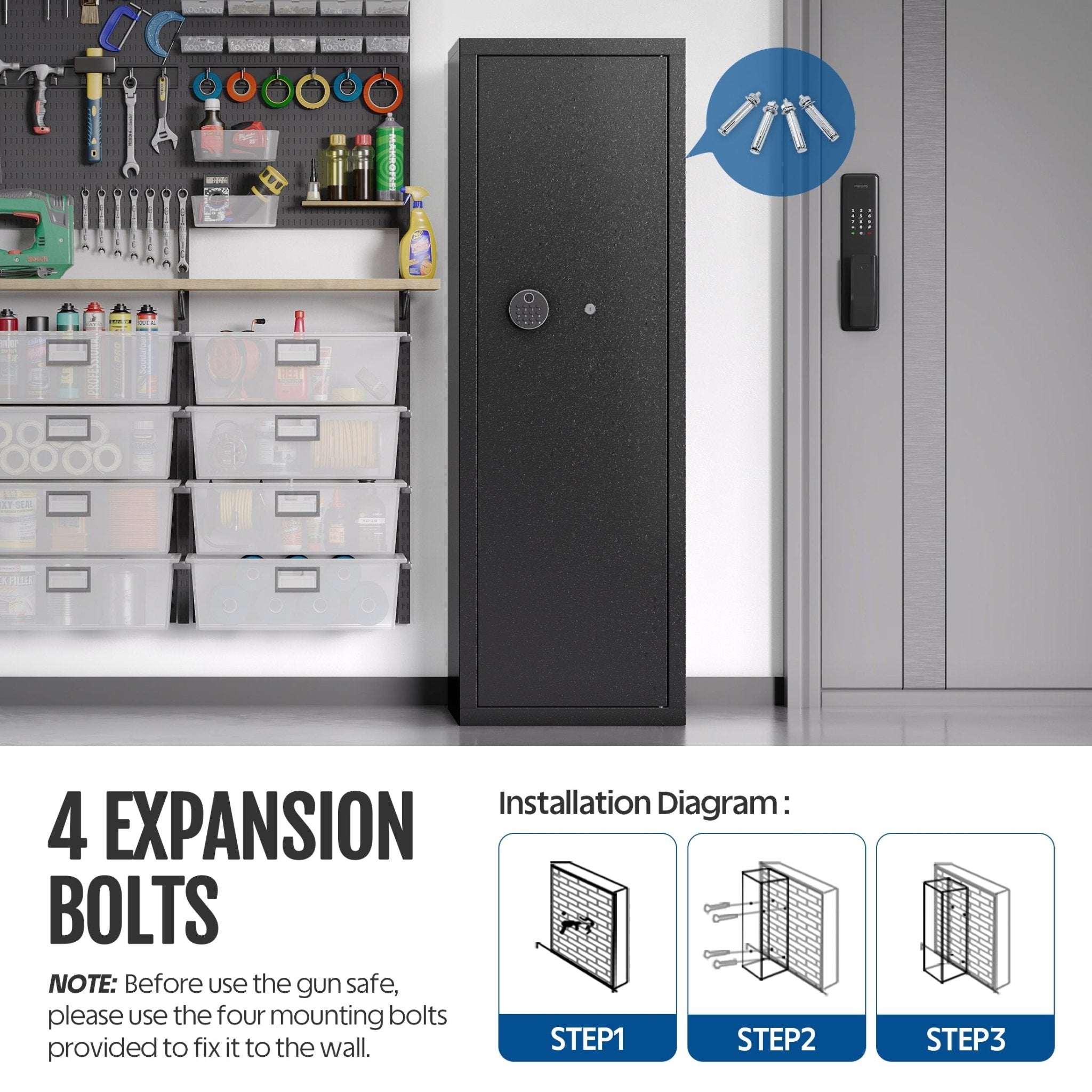 Kaer 10 - 12 Fingerpint Gun Safe Cabinet 1350 - KaerWorld