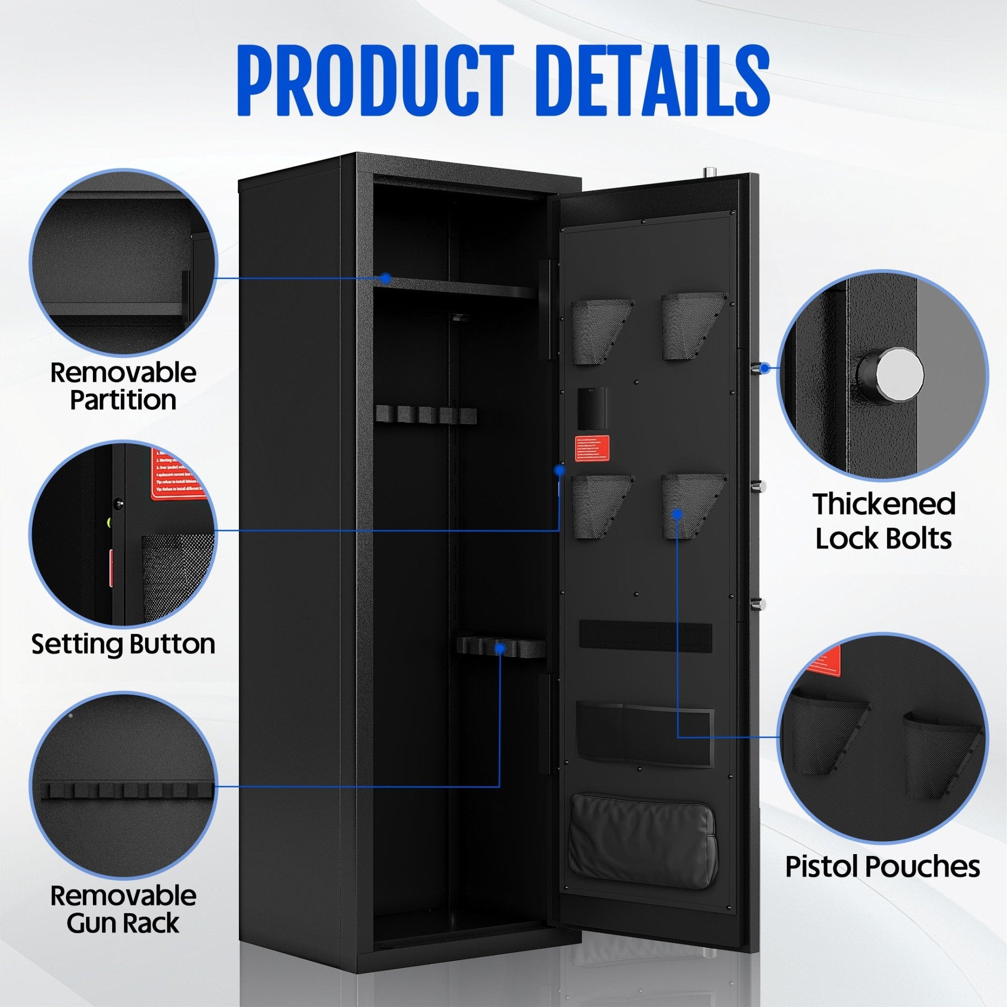 Kaer 10 - 12 Gun Safe 1400MD Rivet Design - 2 - KaerWorld