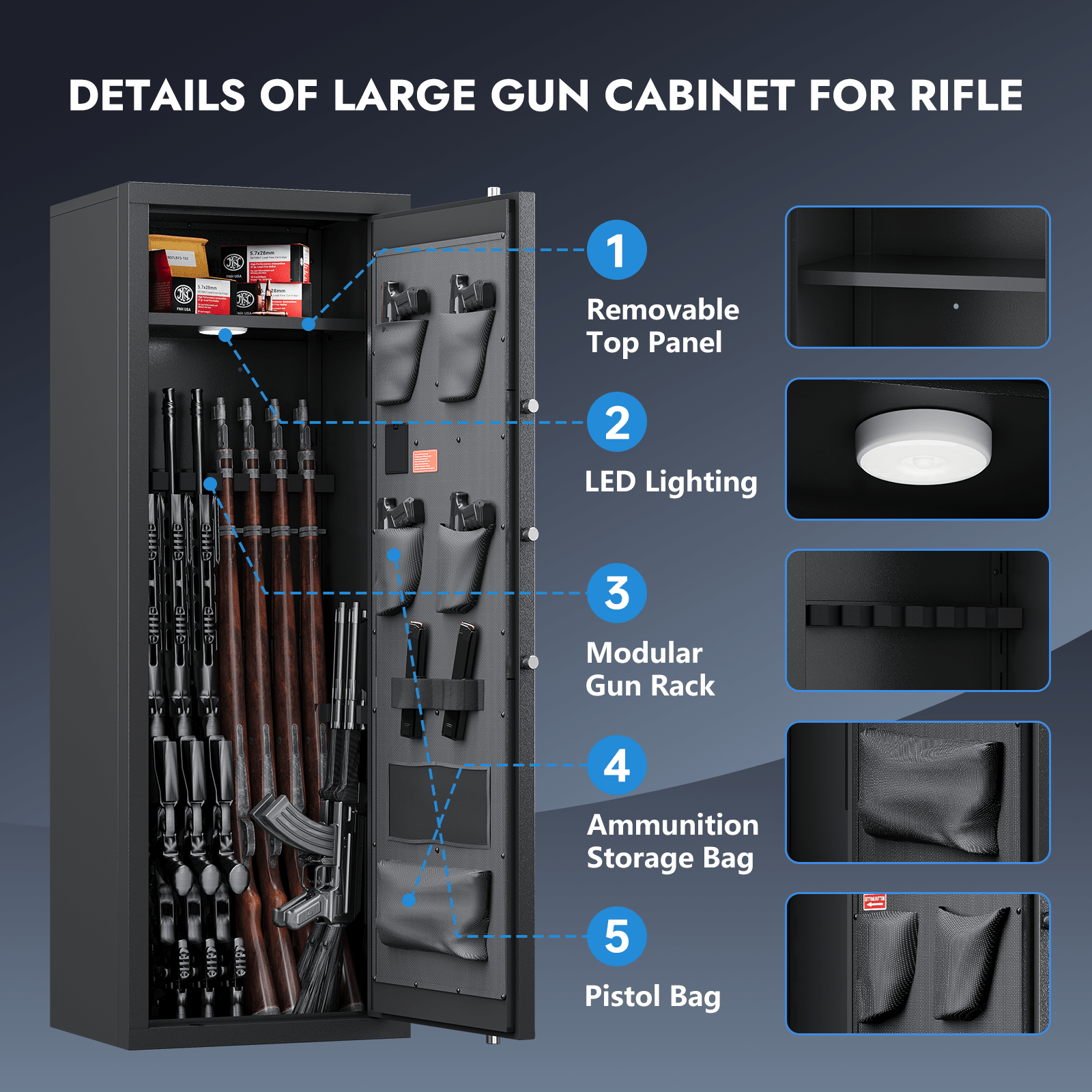 KAER 10-12 Gun Safe 1400MD Rivet Design - KaerWorld