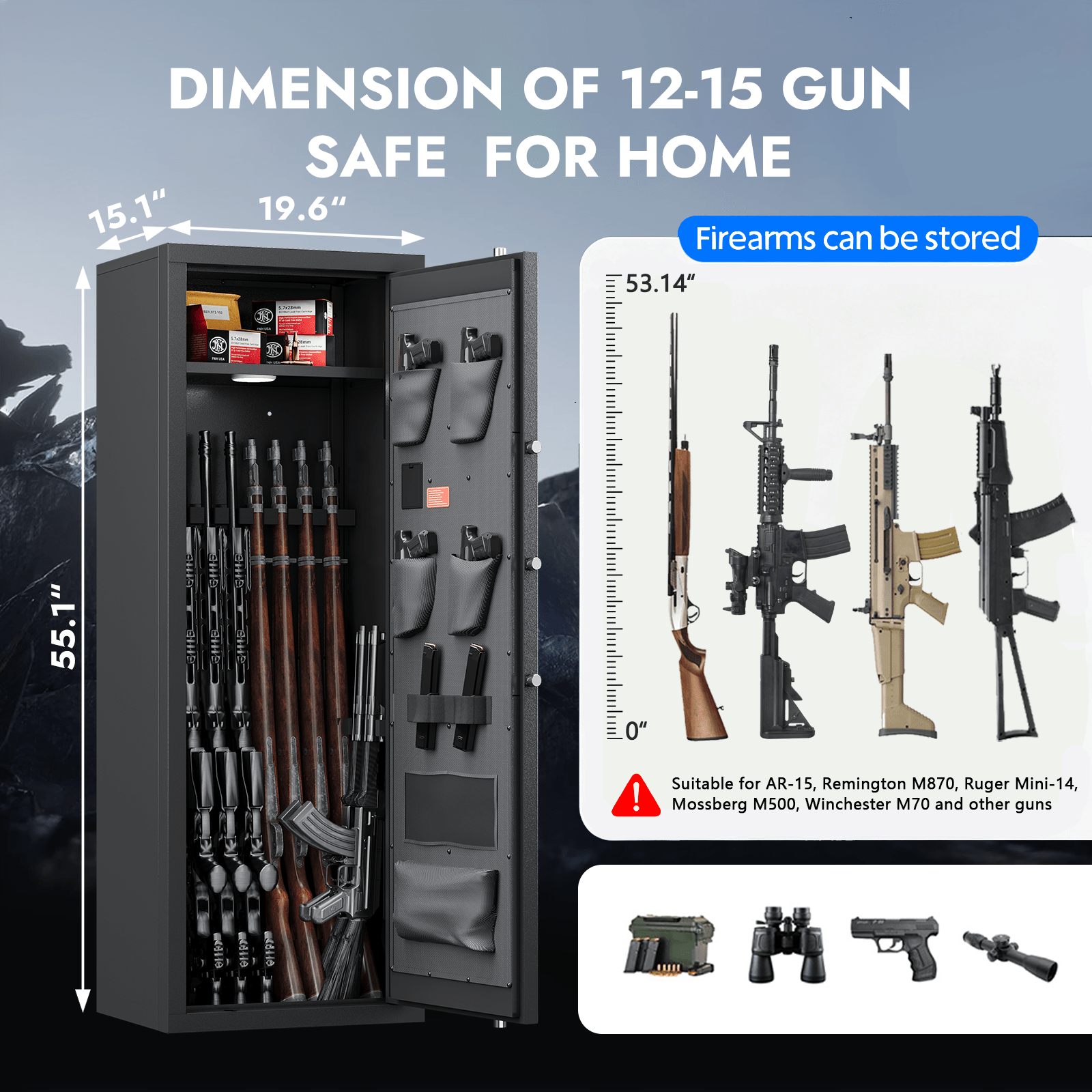 KAER 10-12 Gun Safe 1400MD Rivet Design - KaerWorld