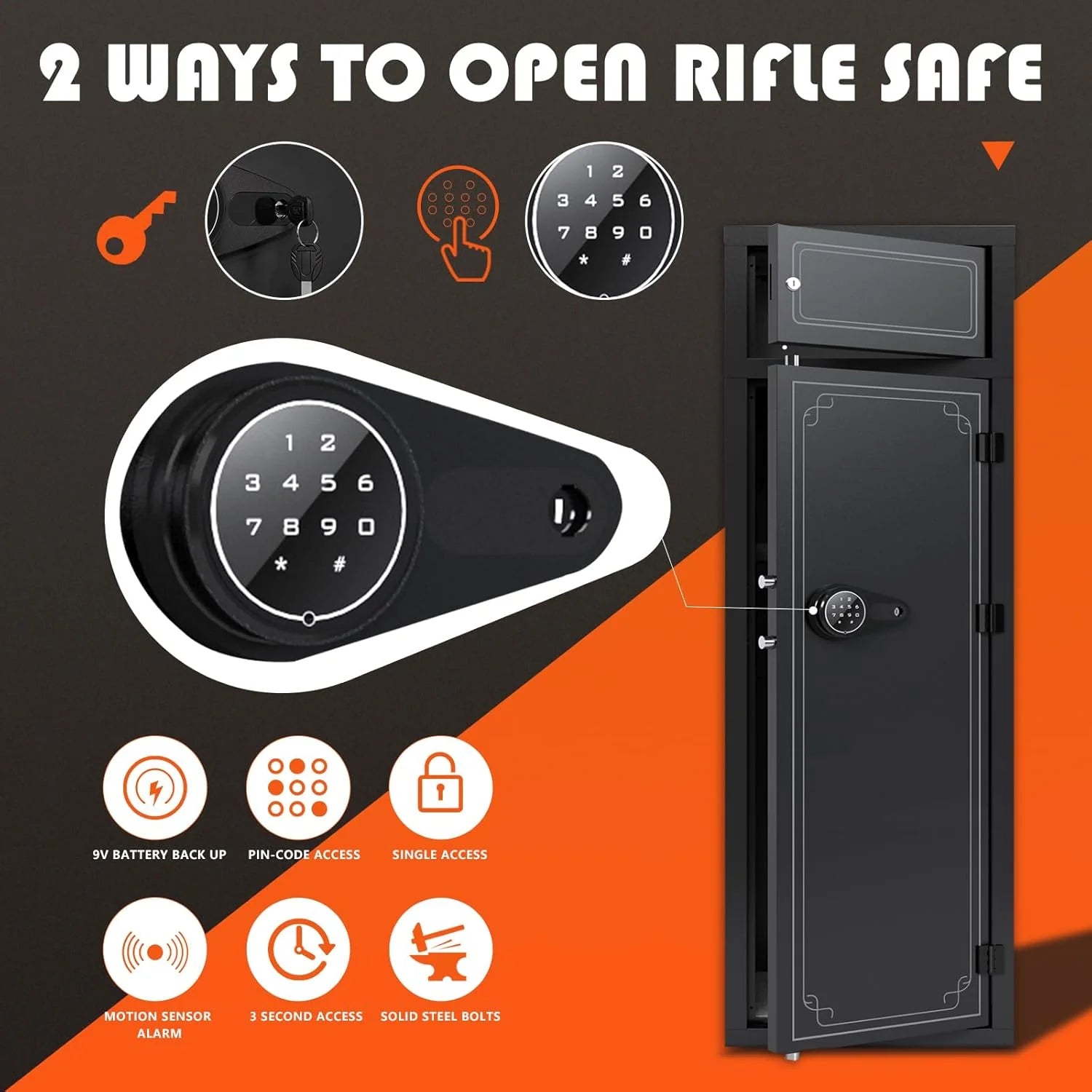 Kaer 10 - 12 Gun Safe 1447 Grey/BLACK - KaerWorld