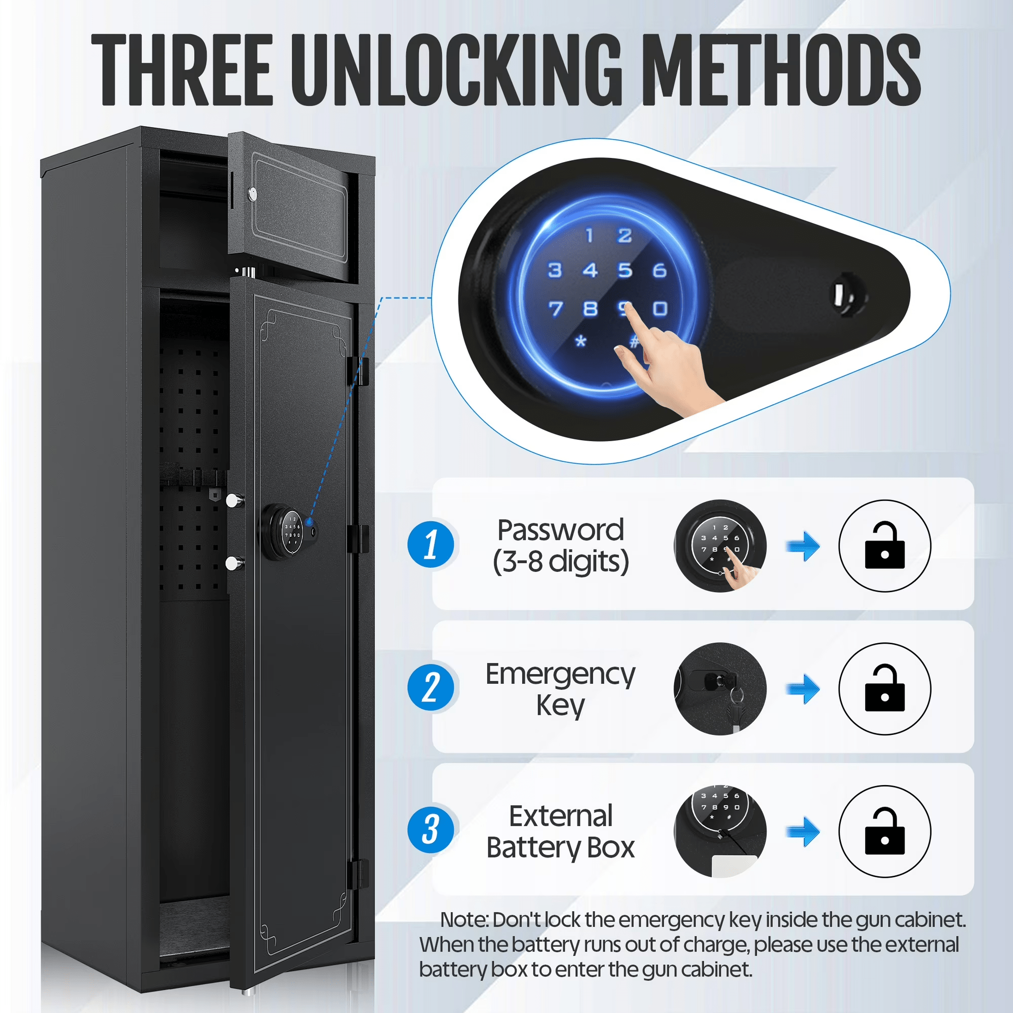 Kaer 10 - 12 Gun Safe 1447 Grey/BLACK - KaerWorld