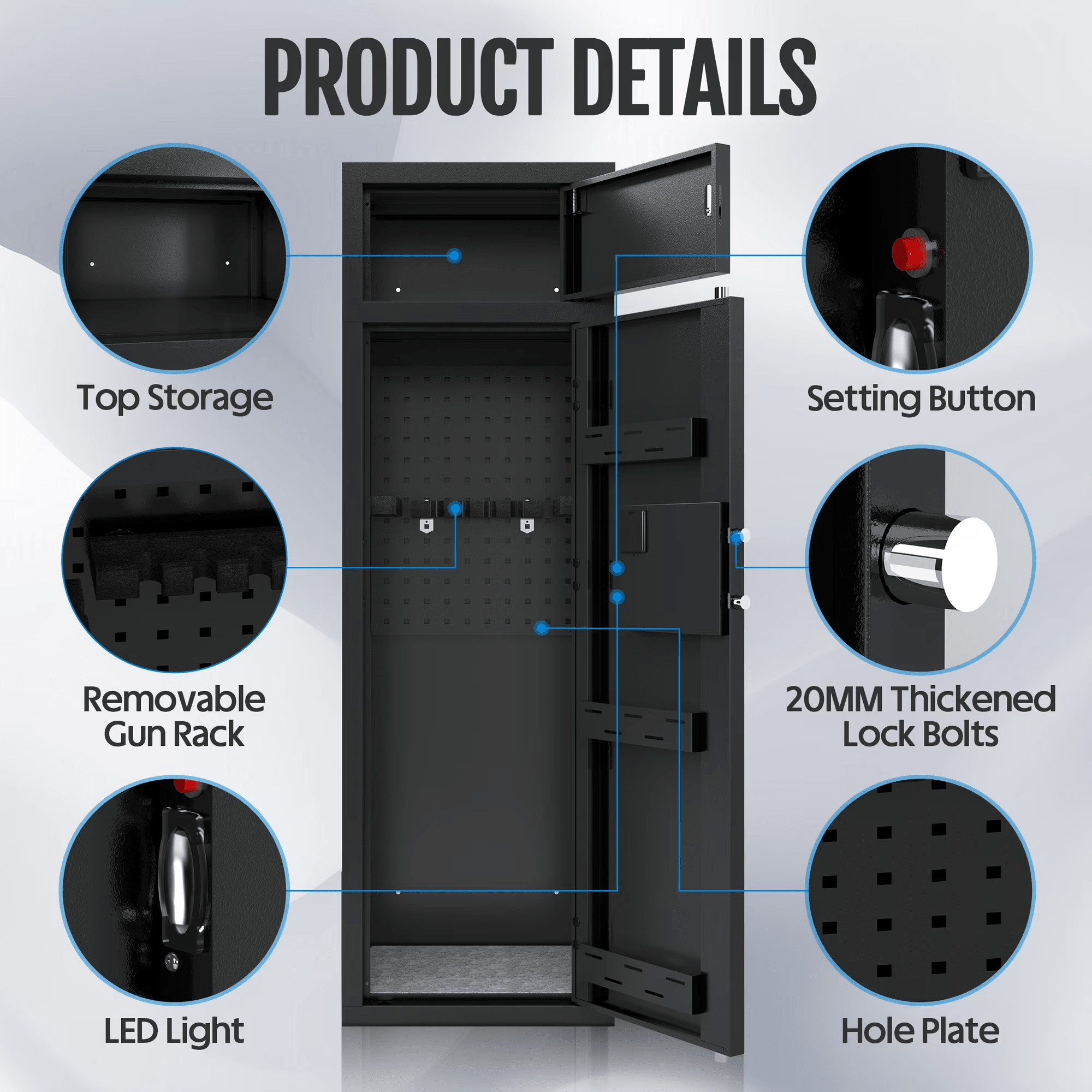 Kaer 10 - 12 Gun Safe 1447 Grey/BLACK - KaerWorld