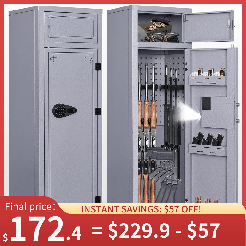 Kaer 10 - 12 Gun Safe 1447 Grey/BLACK - KaerWorld
