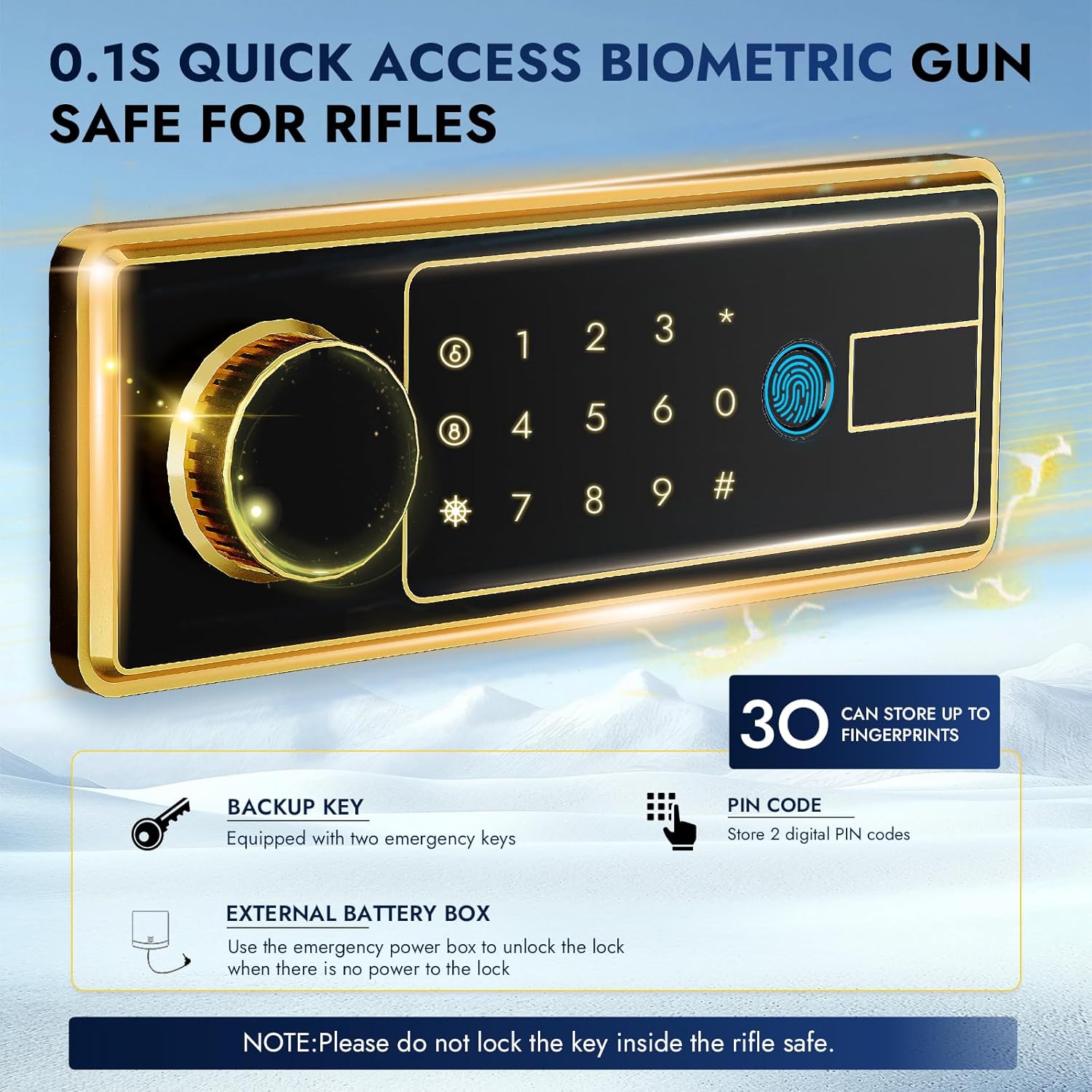 Kaer 10 - 12 Gun Safe Fingerprint 1380CZ - KaerWorld