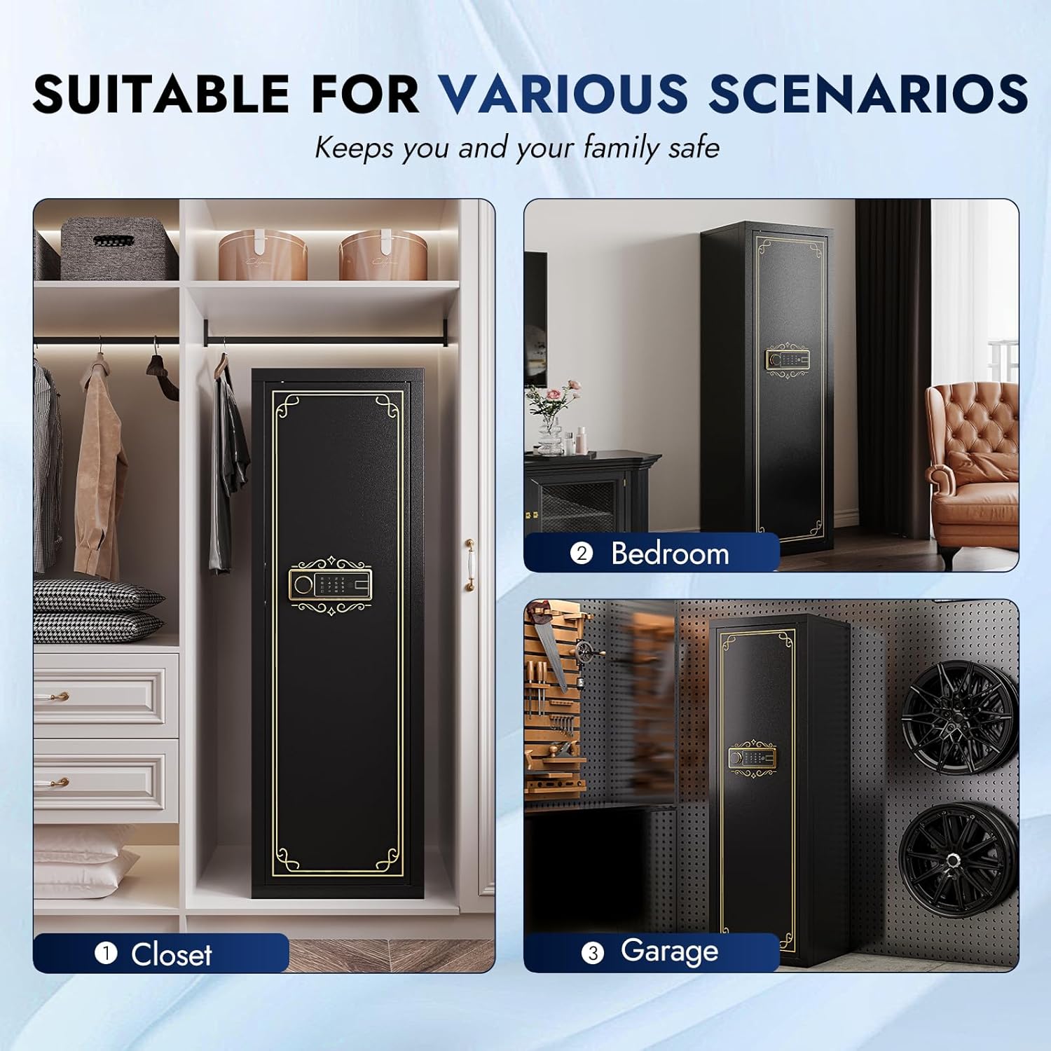 Kaer 10 - 12 Gun Safe Fingerprint 1380CZ - KaerWorld