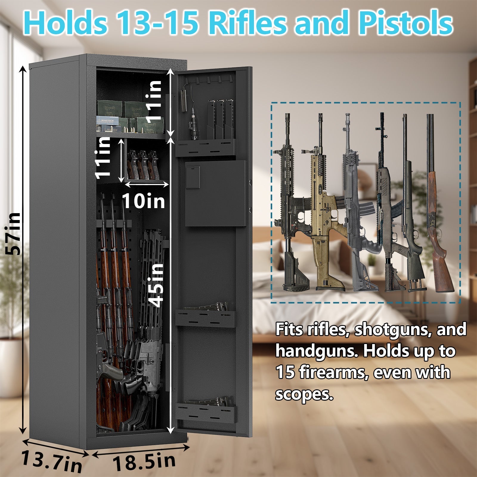 Kaer 10 - 13 Gun Safe 1447 Fingerprint - KaerWorld