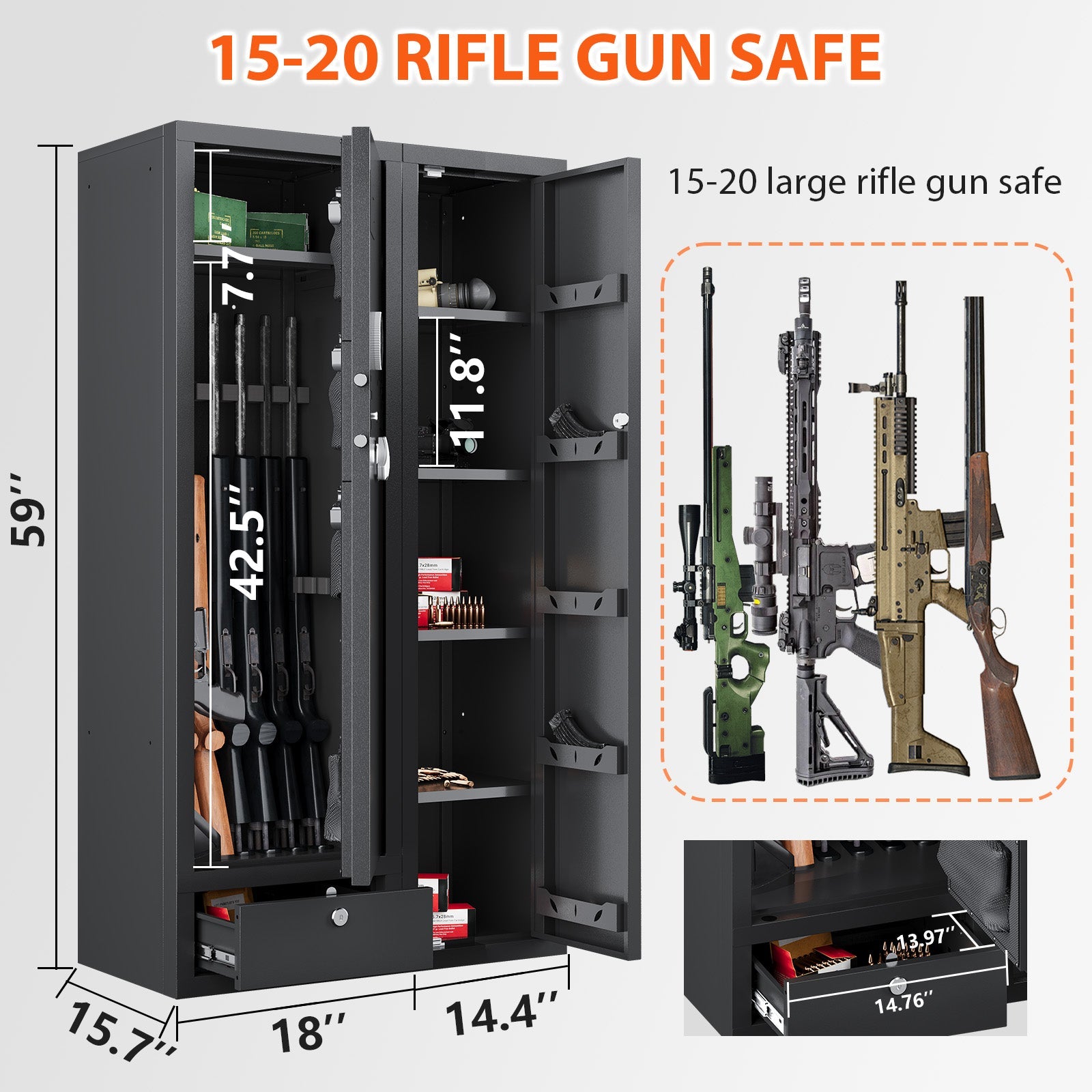 Kaer 15 - 20 DIY Large Gun Safe 1500A+1500B - KaerWorld