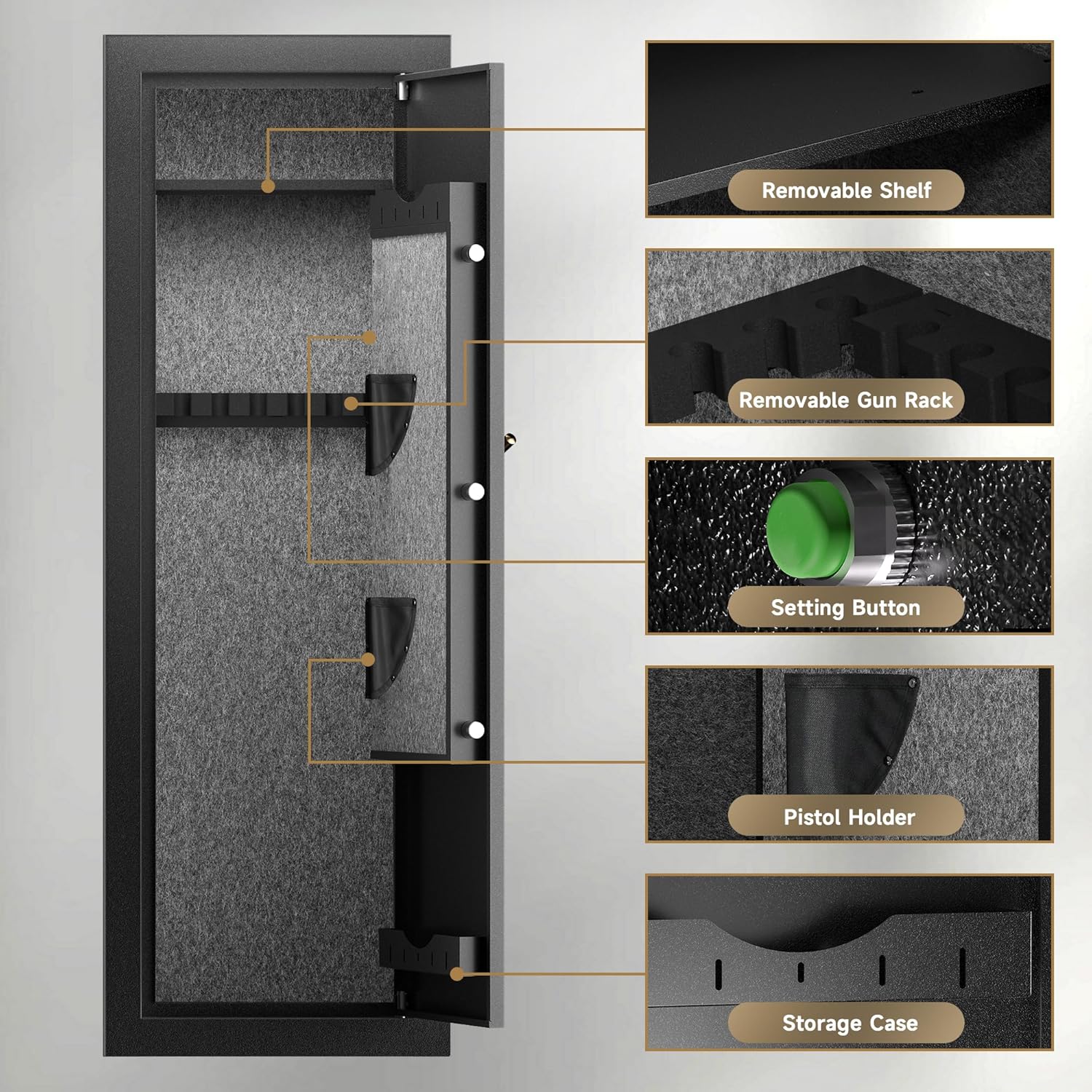 Kaer 15 - 20 Pre - Assembled Heavy Duty Gun Safe 1320/1450/1450XL - KaerWorld