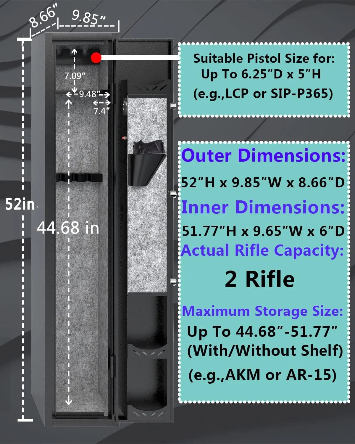 Kaer 2 Pre - Assembled Gun Safe 1320W - KaerWorld