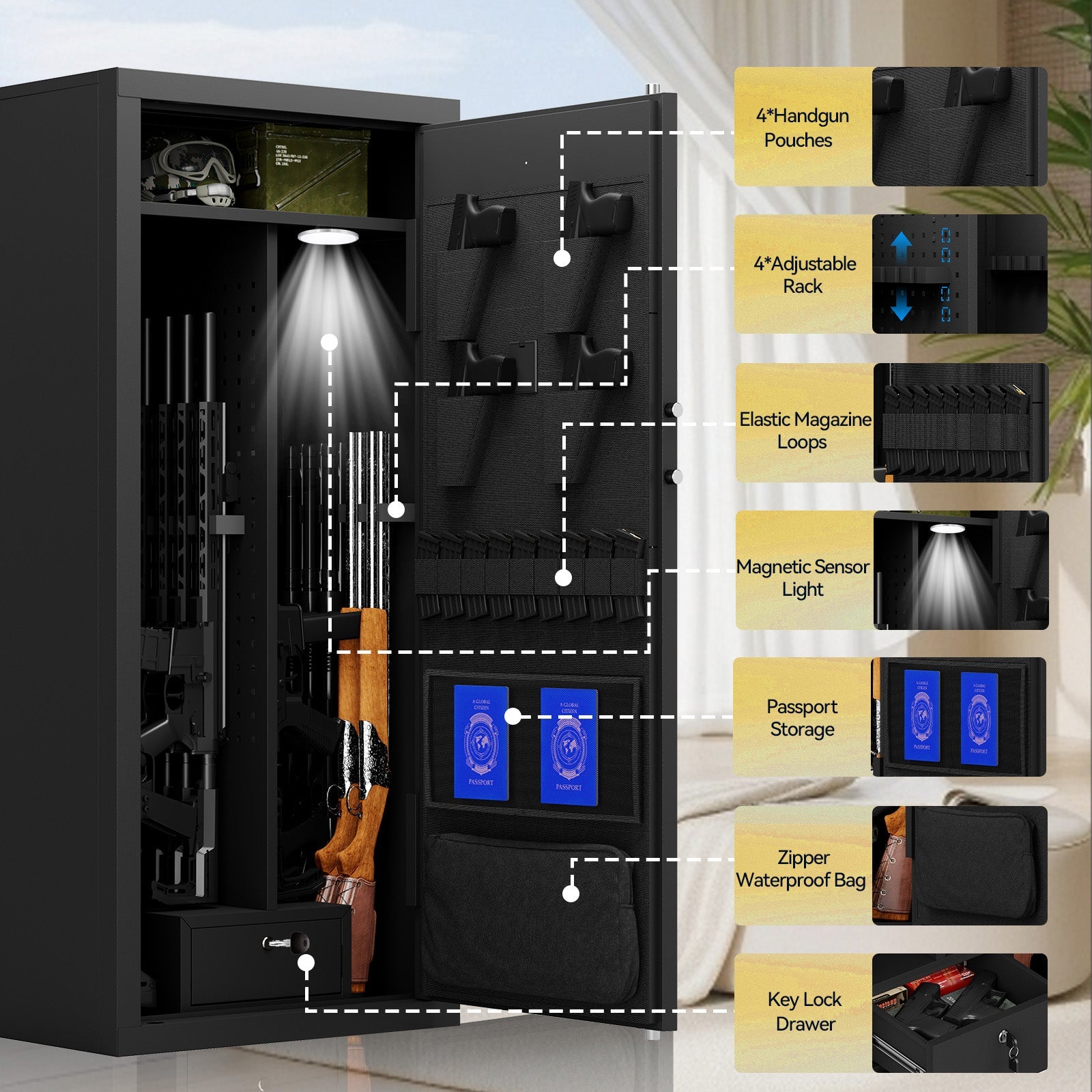 Kaer 20 - 24 Large Gun Safe With Fingerprint - KaerWorld