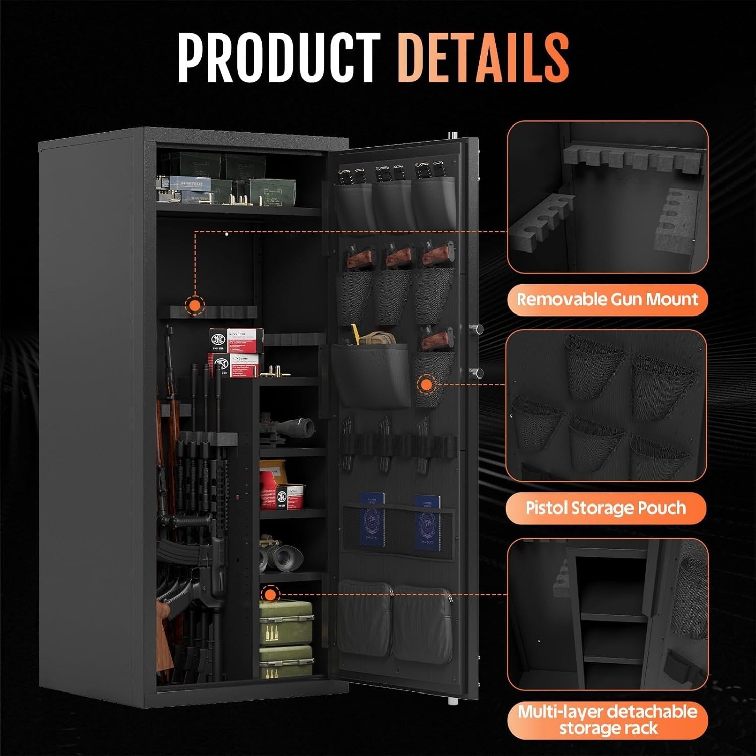 Kaer 20 - 25 Large Biometric Gun Safe - KaerWorld