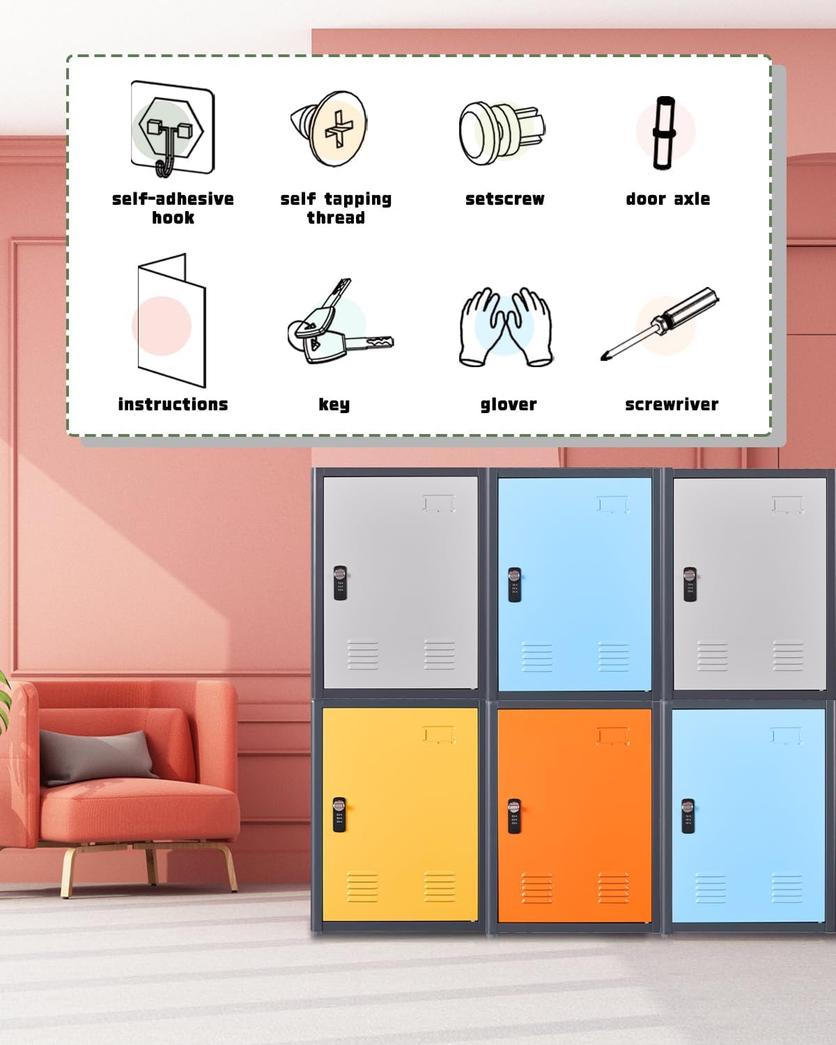 Kaer 20" High Metal Locker - KaerWorld