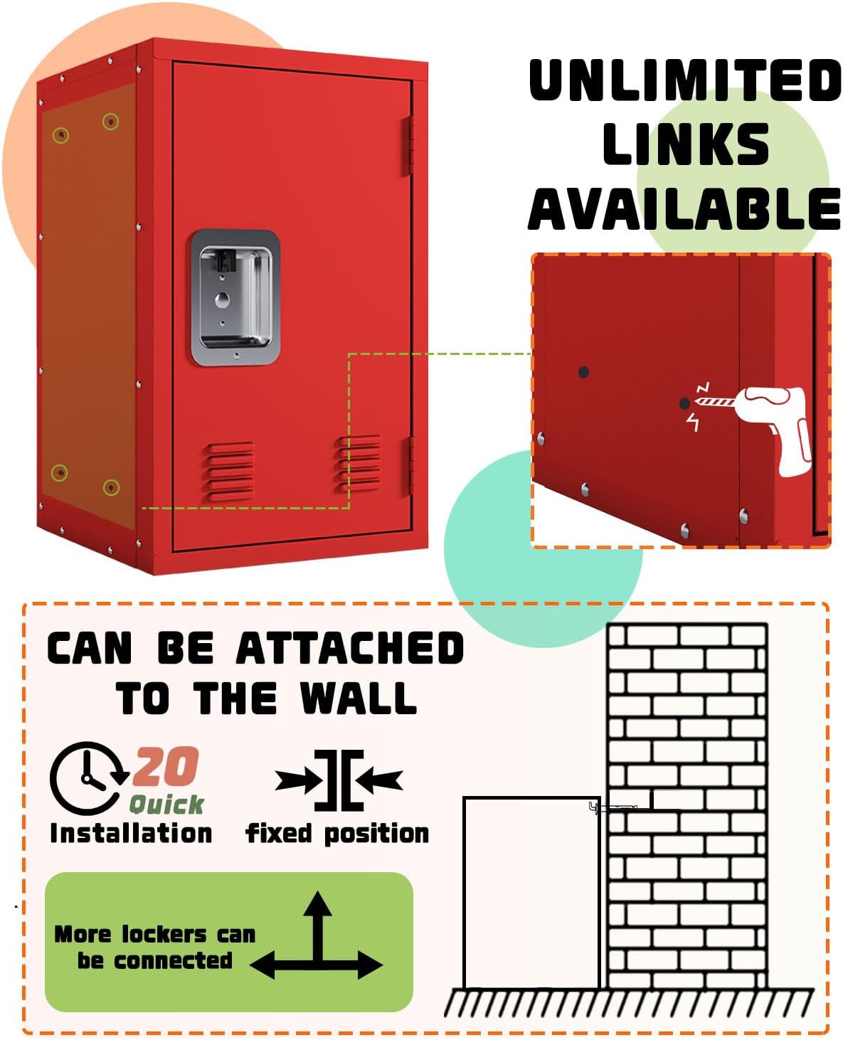 Kaer 20" High Metal Locker - KaerWorld