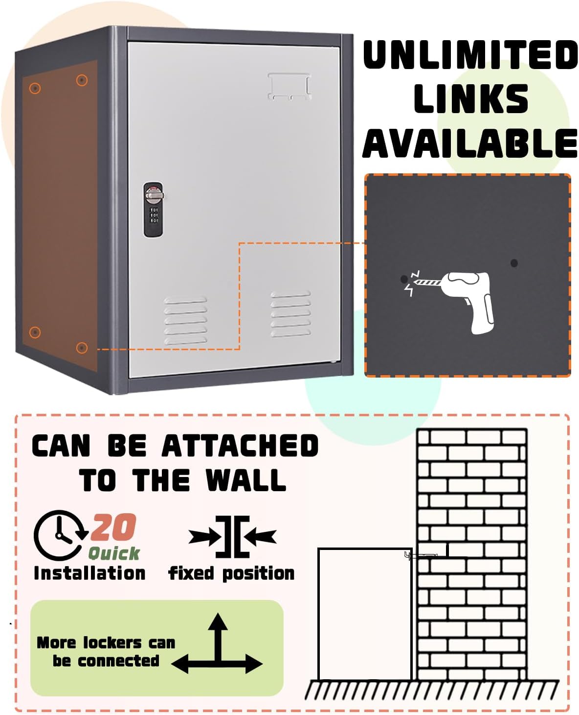 Kaer 20" High Metal Locker - KaerWorld
