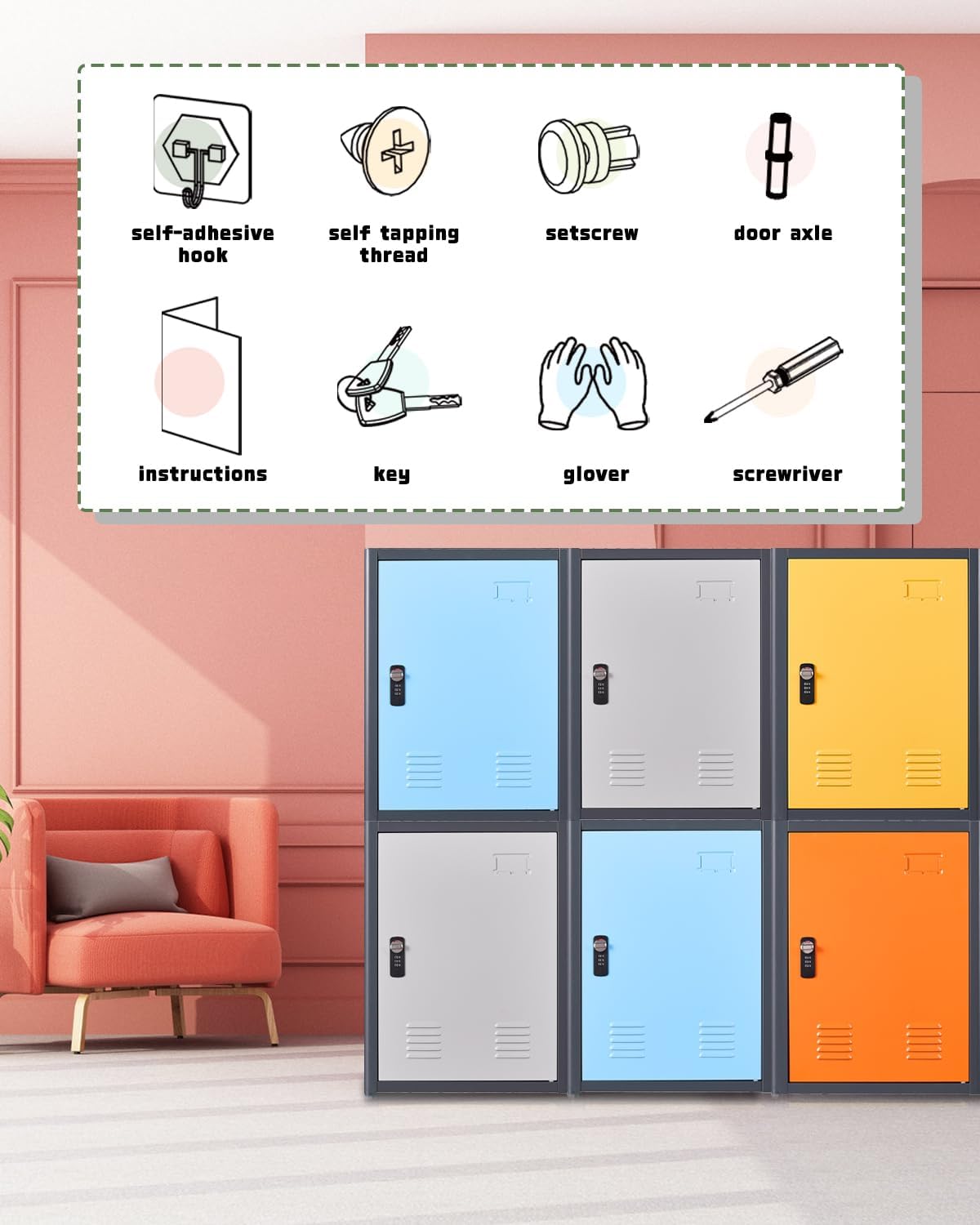 Kaer 20" High Metal Locker - KaerWorld