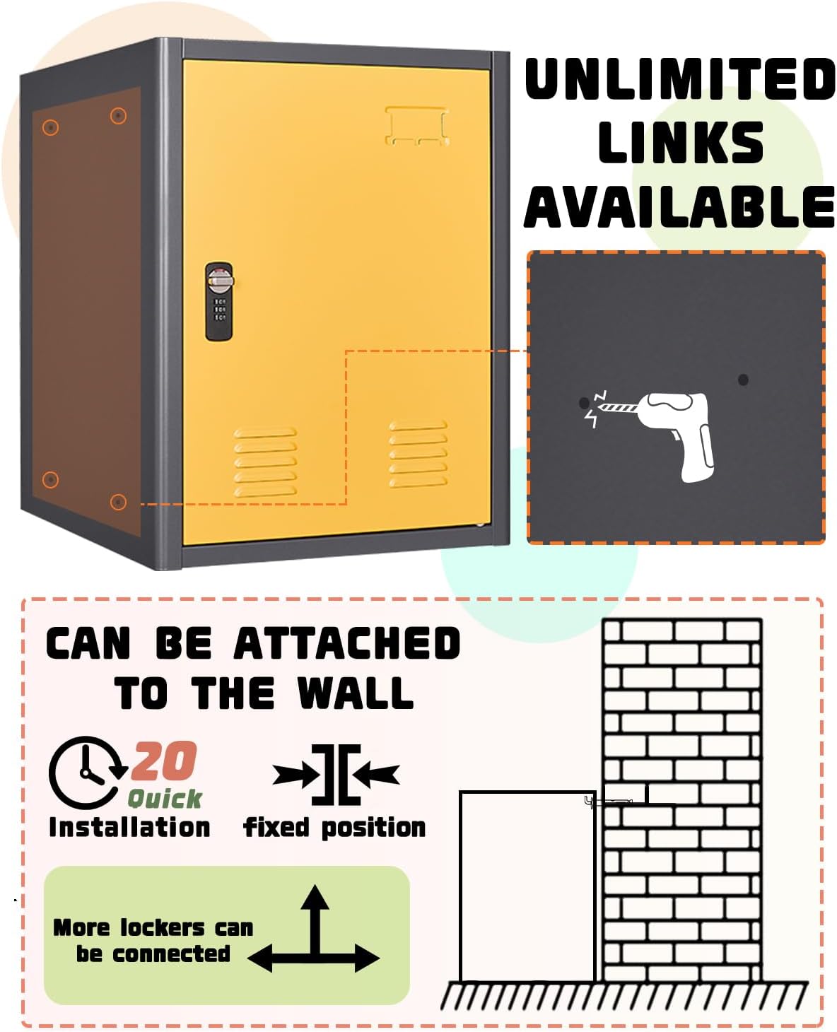 Kaer 20" High Metal Locker - KaerWorld