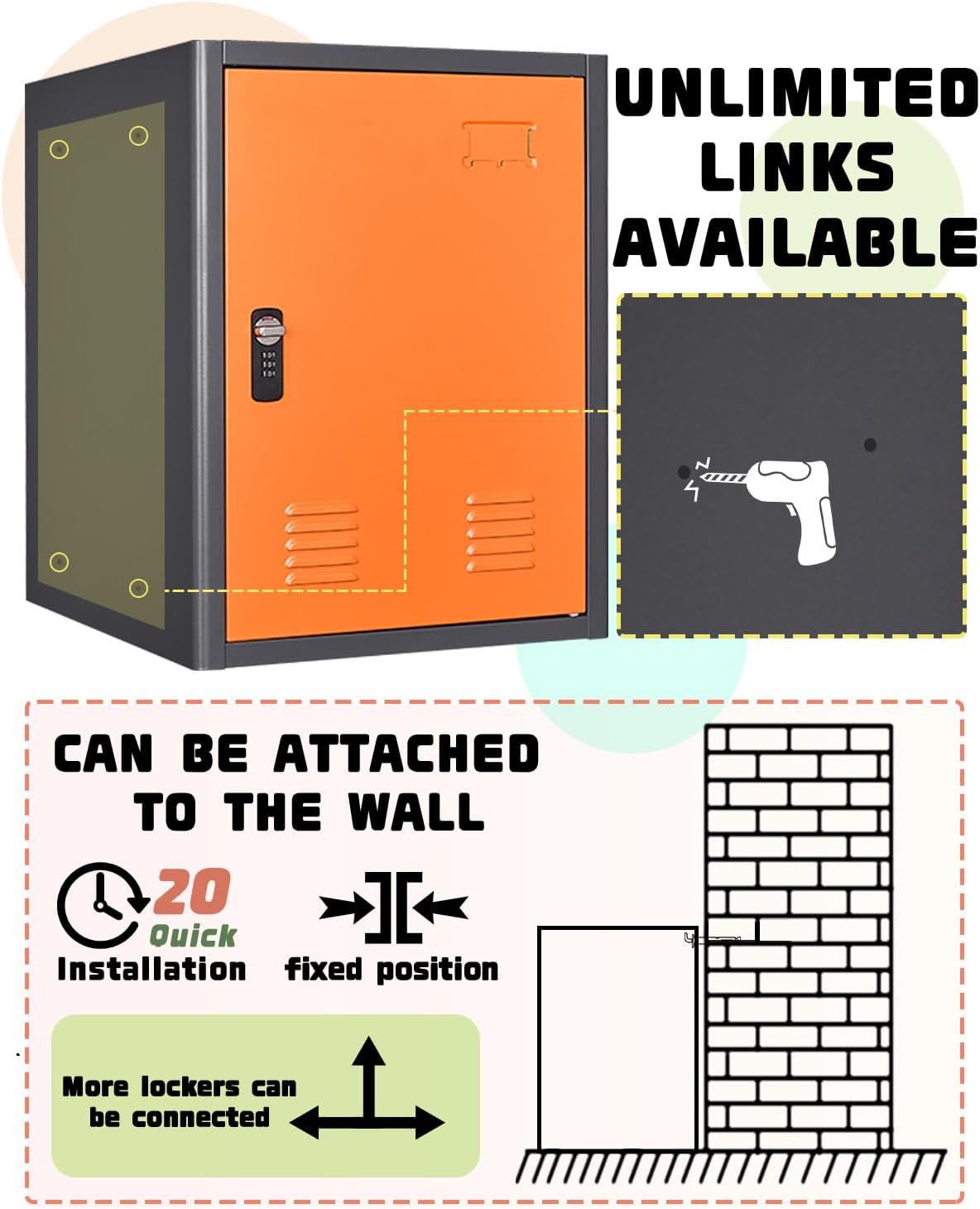 Kaer 20" High Metal Locker - KaerWorld