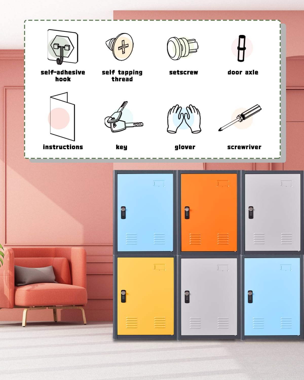 Kaer 20" High Metal Locker - KaerWorld