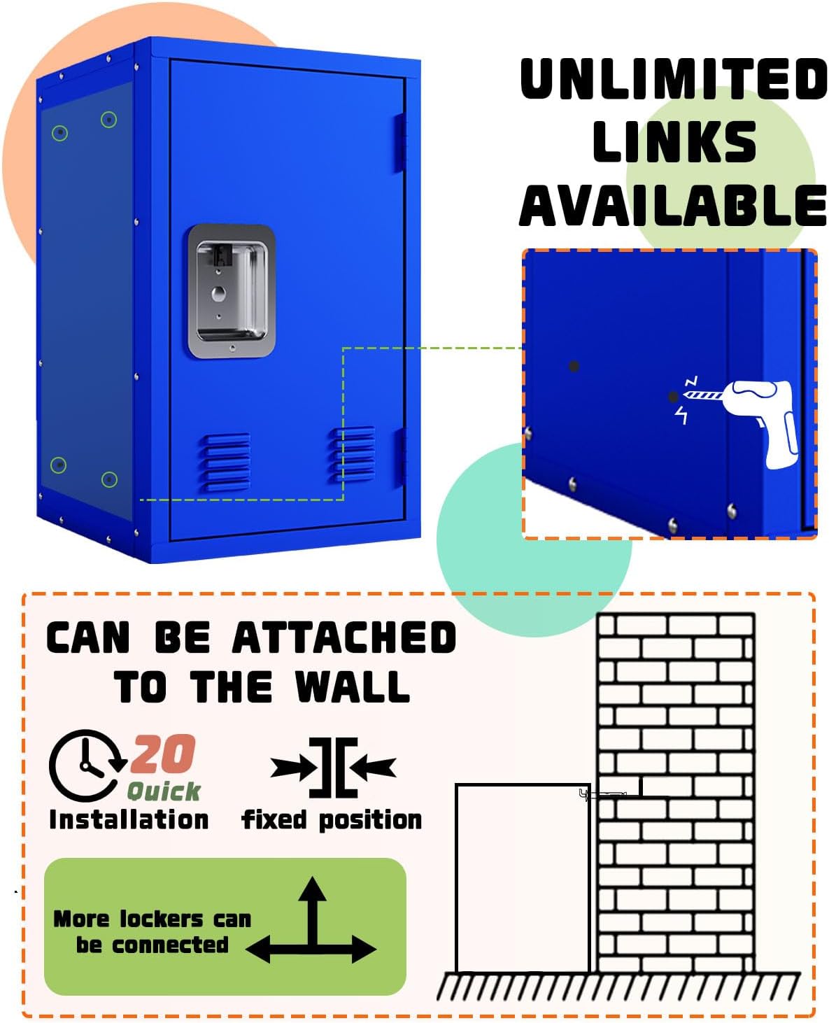 Kaer 20" High Metal Locker - KaerWorld