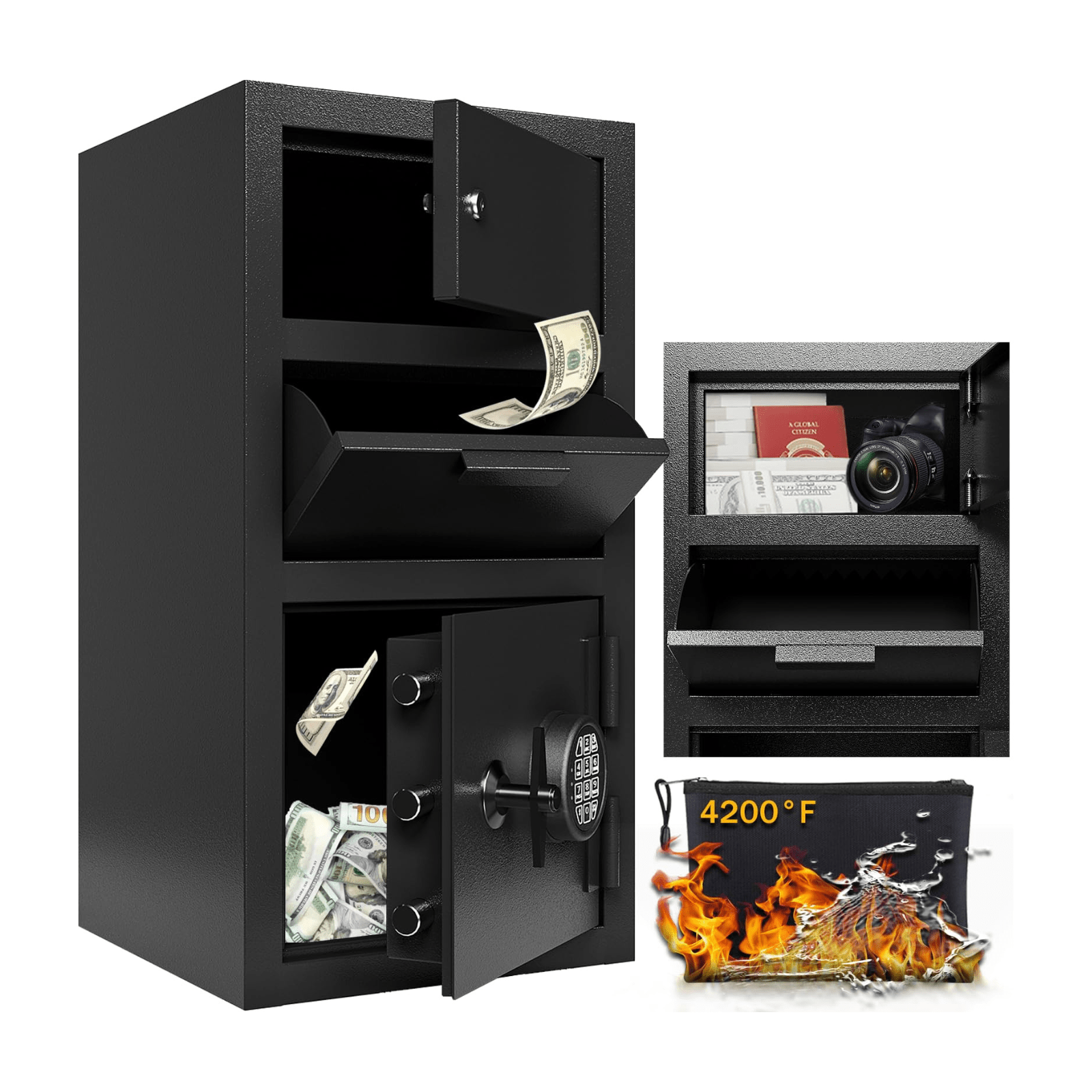 Kaer 4.0/9/5 Cub Security Safe 690 - 2/690 - 3/762, Fireproof, Waterproof - KaerWorld