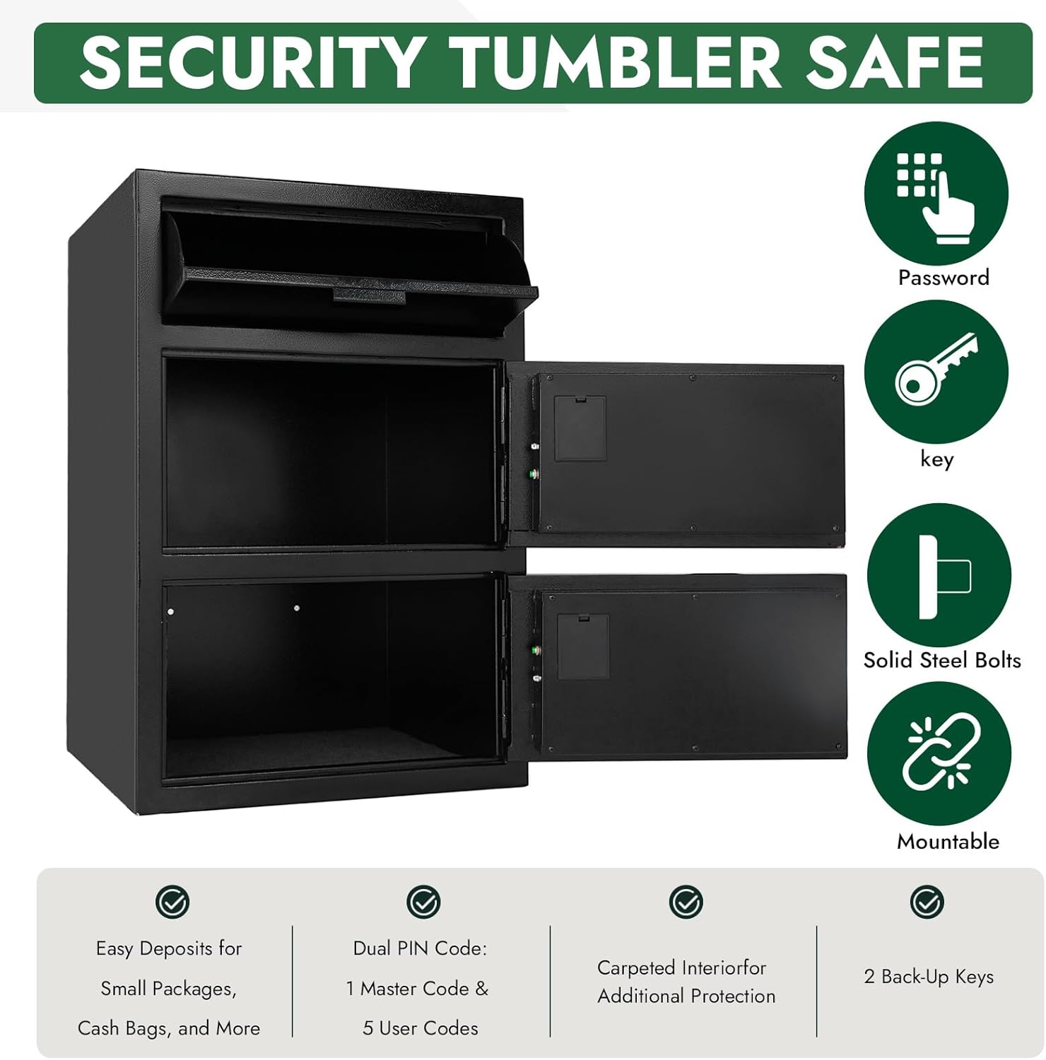 Kaer 4.0/9/5 Cub Security Safe 690 - 2/690 - 3/762, Fireproof, Waterproof - KaerWorld