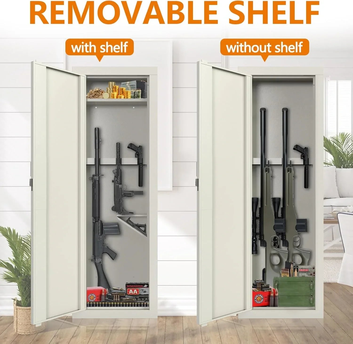 Kaer 53" In Wall Gun Safe White - KaerWorld