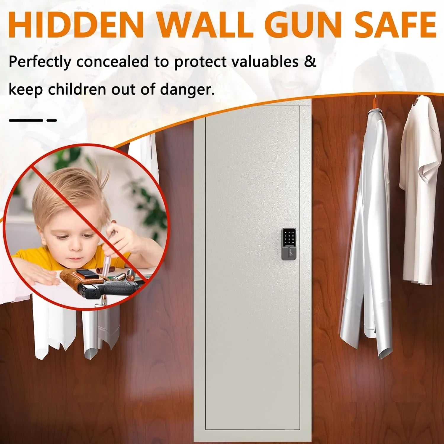 Kaer 53" In Wall Gun Safe White - KaerWorld