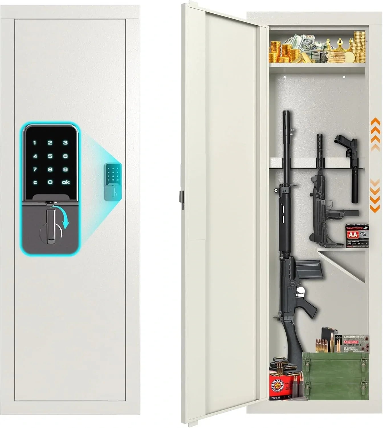 Kaer 53" In Wall Gun Safe White - KaerWorld